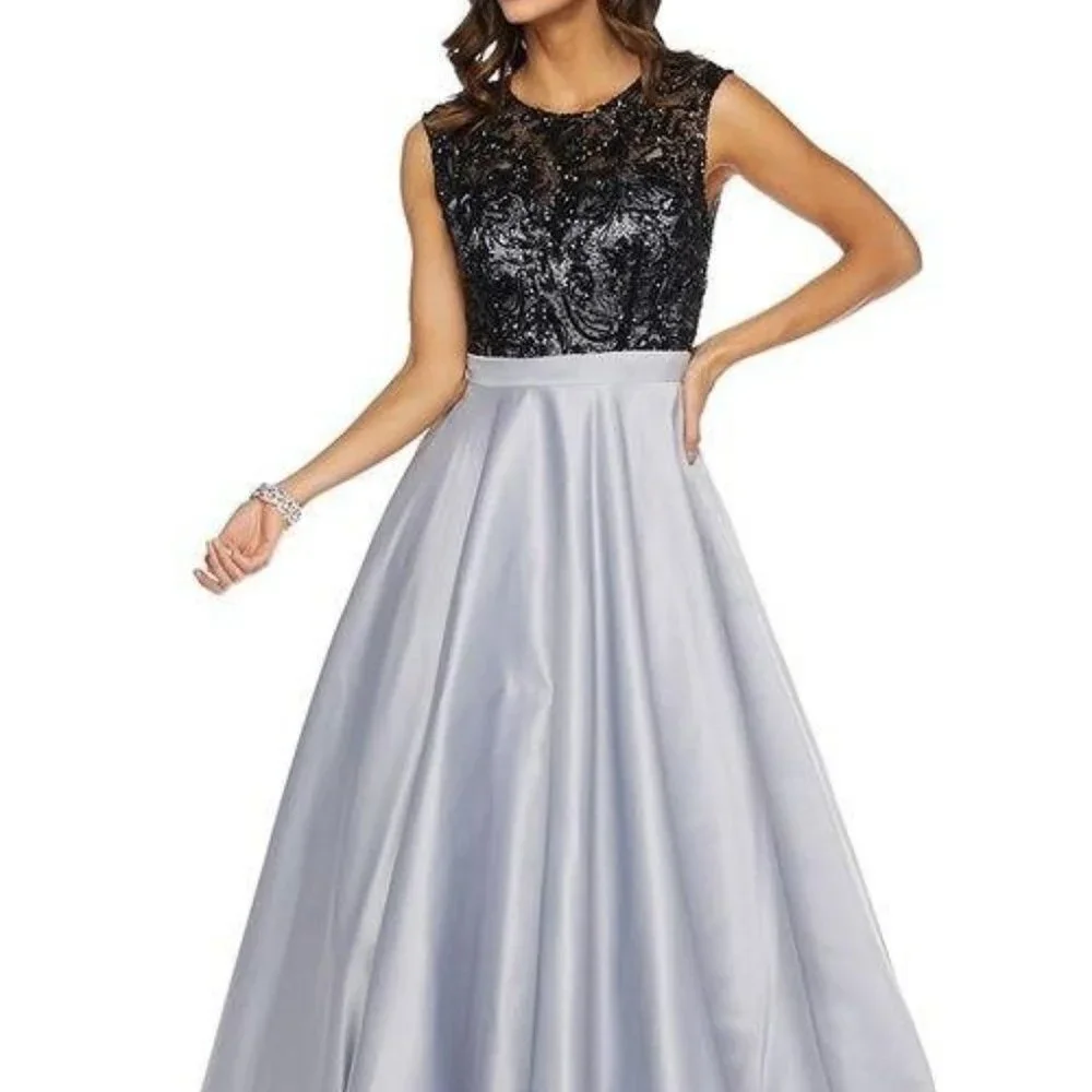 Lace Bodice Sleeveless A-Line Prom Dress JT661